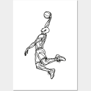 Dunking Basketball Player Posters and Art